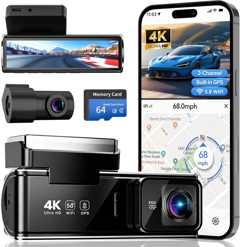 4K Dual Front + Rear Dash Cam
